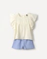 Conjunto Blusa Y Short,BLANCO