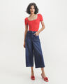 Jeans Culotte Bolsillos,AZUL MARINO