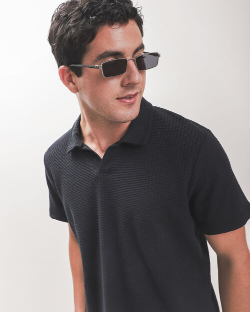 Polo Acanalada Negra