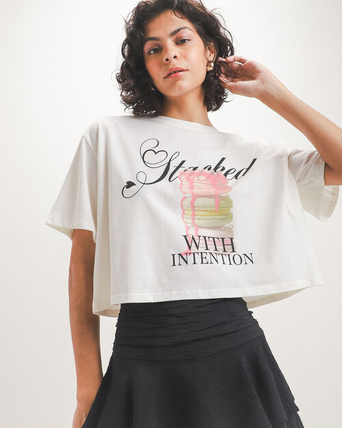 Playera Beige Estampada