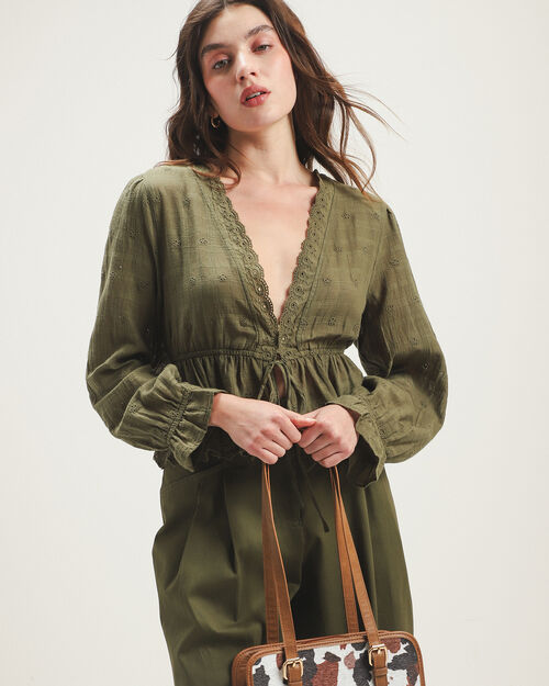 Blusa Manga Larga Peplum
