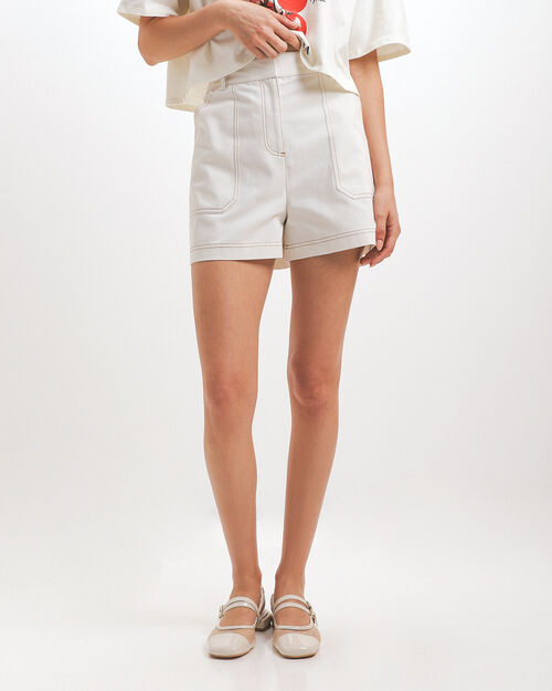 Short Blanco Contraste