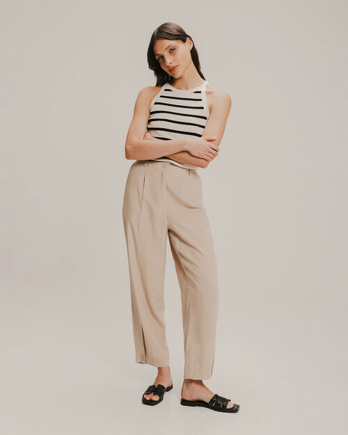 Pantalón Fit Carrot Caqui