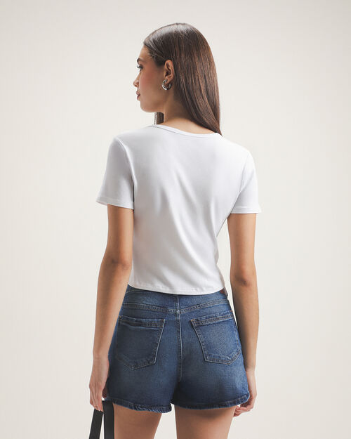 Crop Top Blanco B&aacute;sico