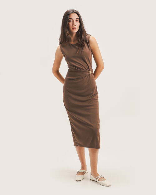 Vestido Café Sin Mangas