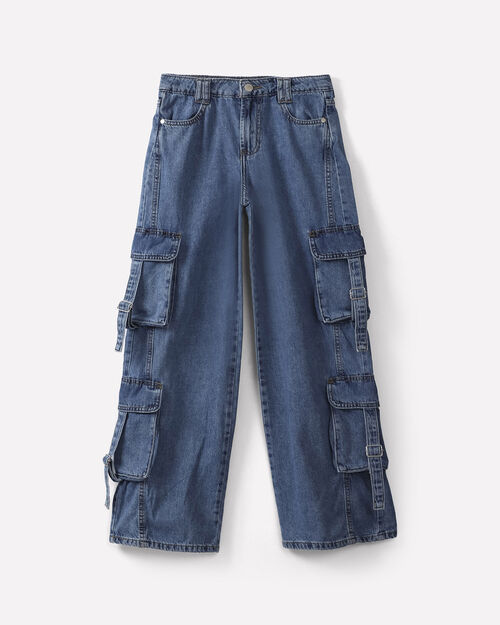 Jeans Fit Wide Leg Cargo
