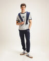 Jogger Fit Regular Blanco,AZUL MARINO