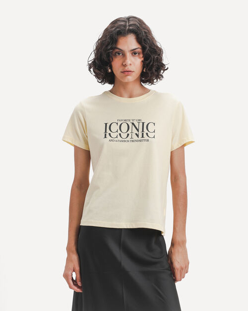 Playera Amarilla Estampada