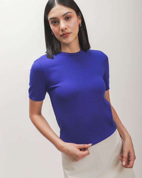 Top Azul Tejido