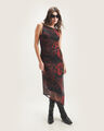 Vestido Midi Rosas,NEGRO