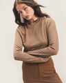 Top Beige Cuello Alto,CAFE