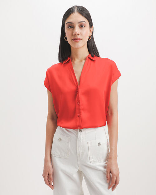 Camisa Satinada Roja