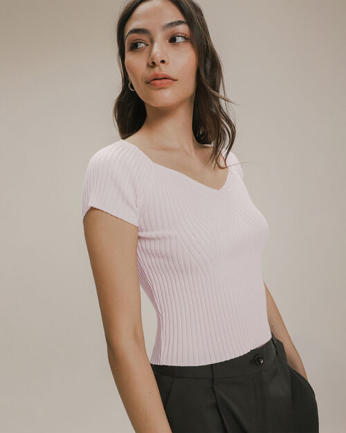 Crop Top Rosa Acanalado