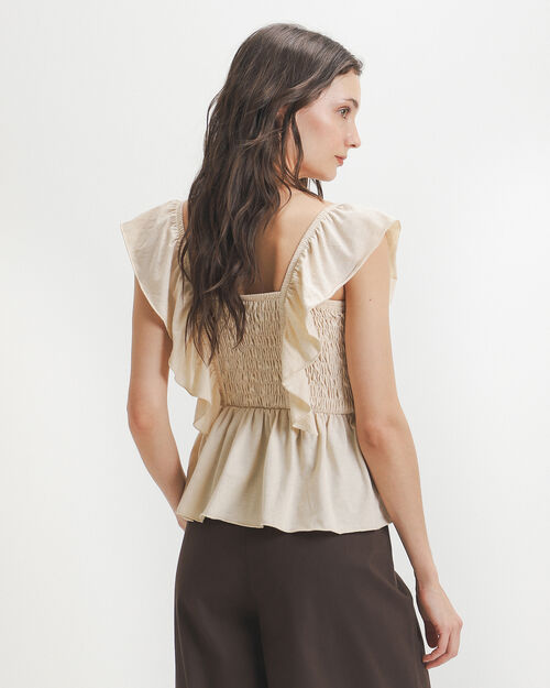 Blusa Peplum Beige