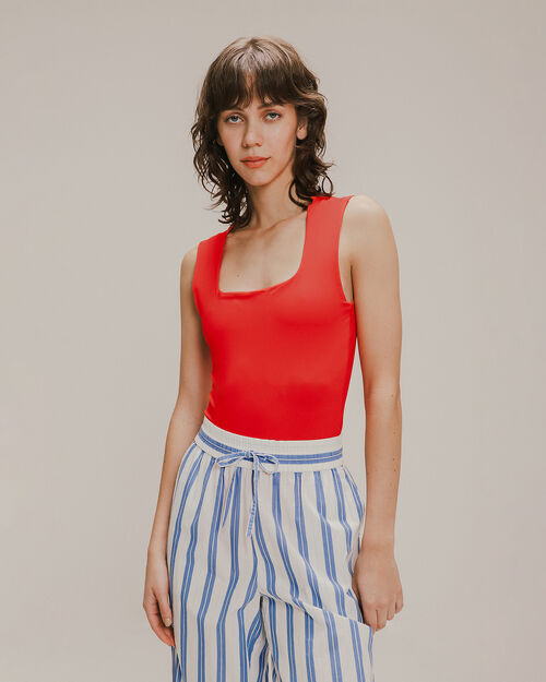 Body Rojo Sin Mangas