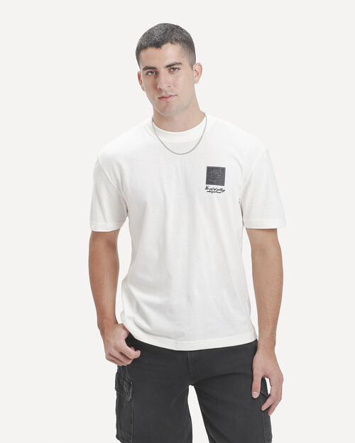 Playera Beige Estampado