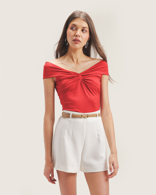 Top Rojo Drapeado