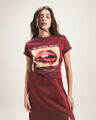 Playera Manga Corta,ROJO VINO