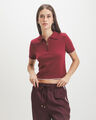 Polo Tejida Beige,ROJO VINO