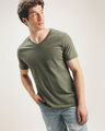 Playera Cuello V Básica,OLIVO