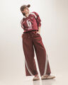 Pantal&oacute;n Deportivo Wide Leg,ROJO OBSCURO