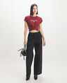 Playera Negra Estampada,ROJO OBSCURO