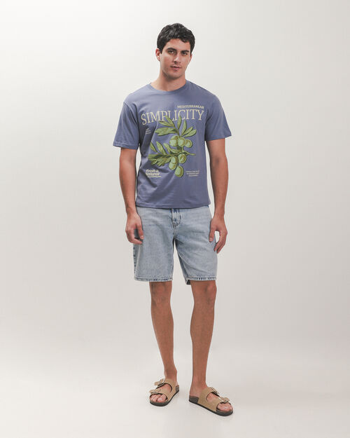 Playera Azul Con Dise&ntilde;o
