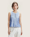 Blusa Peplum Azul,AZUL CIELO