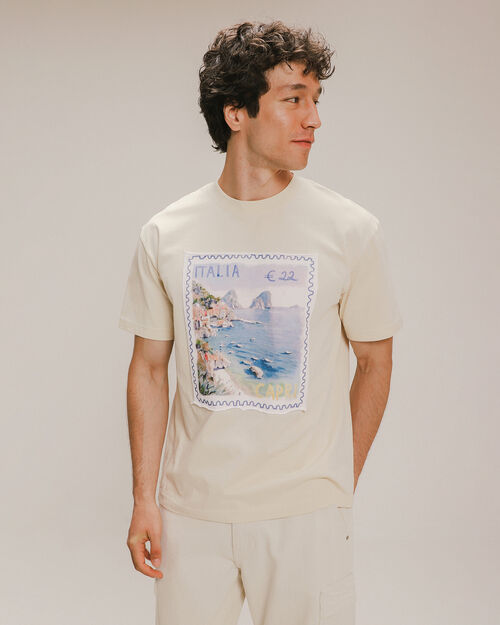 Playera Beige Con Diseño