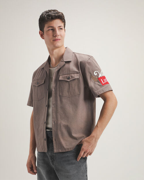 Camisa Cropped Caf&eacute;