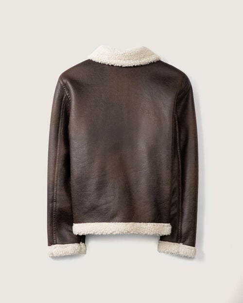 Chamarra Café Efecto Piel