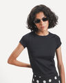 Crop Top Beige,NEGRO