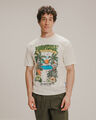 Playera Azul Estampada,BLANCO HUESO