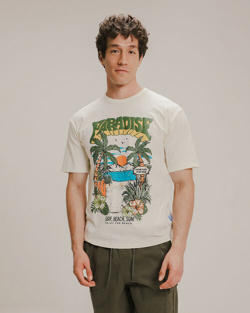 Playera Blanca Estampada