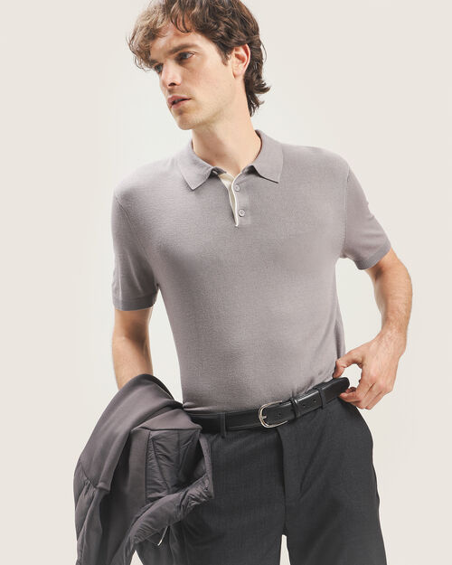 Polo Gris Manga Corta