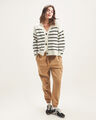Jogger Blanco Con Jaretas,CAFE CLARO