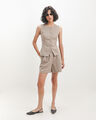 Short Estampada Rayas,GRIS PERLA