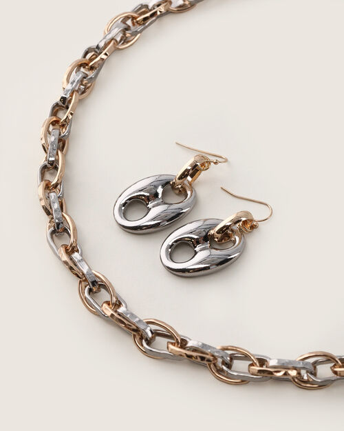 Set Collar Y Aretes Cadena