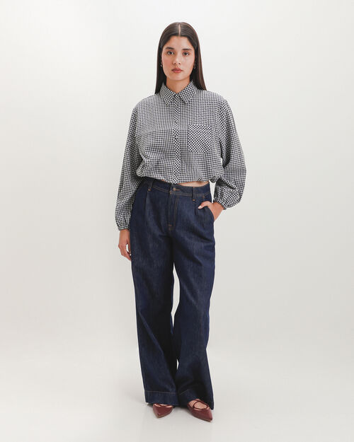 Camisa Cuadros Cropped