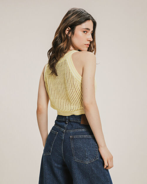 Crop Top Sin Mangas Amarillo