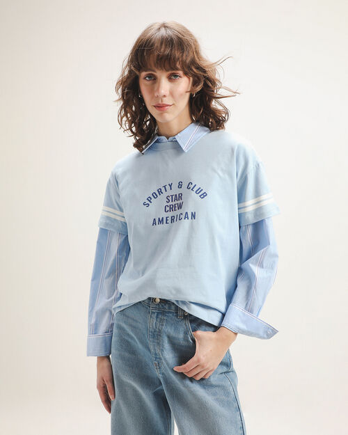 Playera Boxy Azul