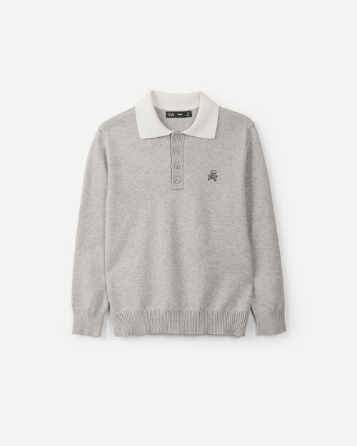 Polo Gris Gr&aacute;fico