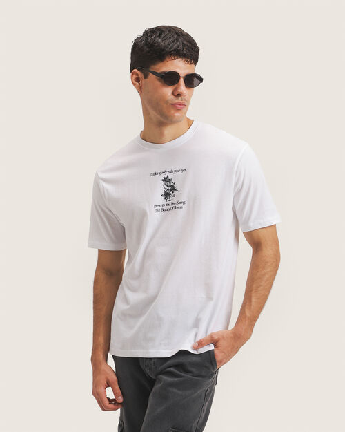 Playera Blanca Estampada