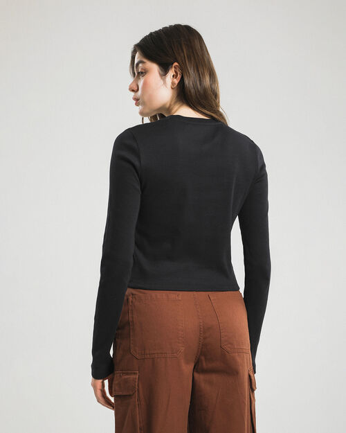 Playera Cropped Manga Larga