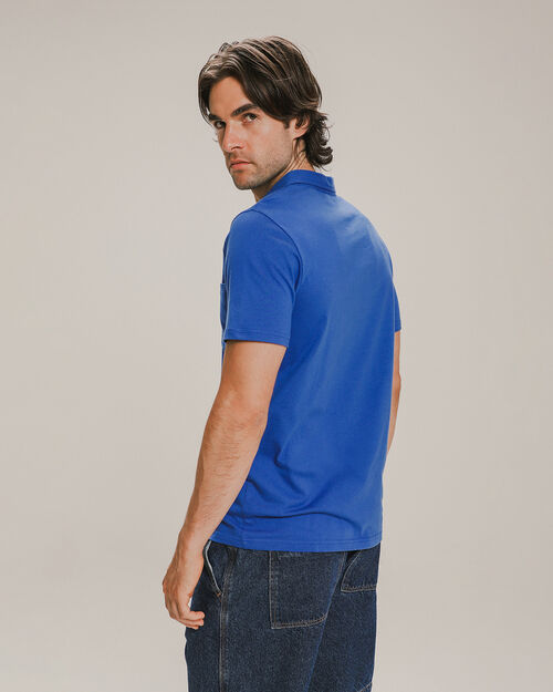 Polo Fit Slim Azul
