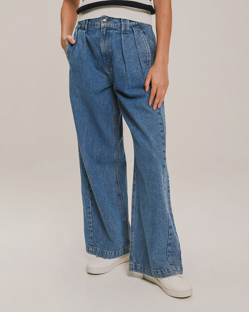Jeans Wide Leg Pinzas