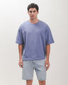 Playera Caf&eacute; Boxy,AZUL EMPOLVADO