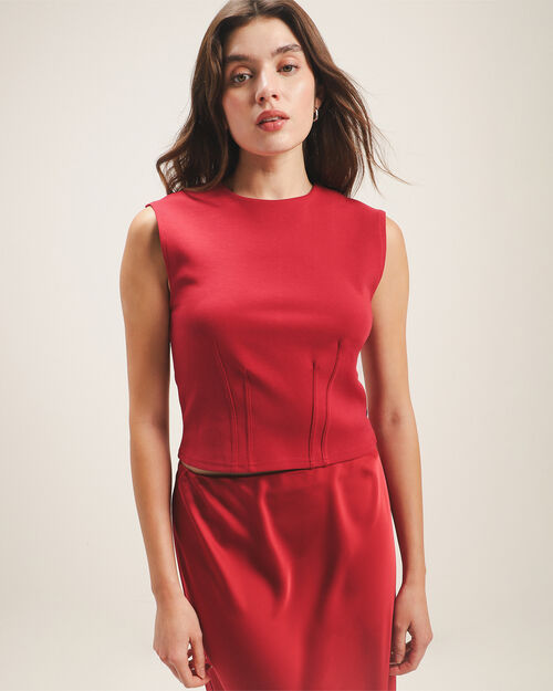 Top Sin Mangas Rojo