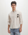 Camisa Textura Caf&eacute;,BEIGE