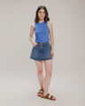 Short Falda De Mezclilla Azul,AZUL ACERO